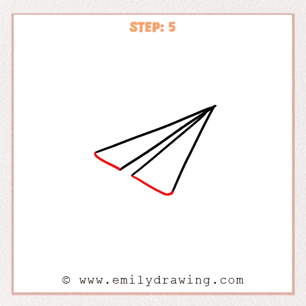 how to draw a paper airplane - Step 5